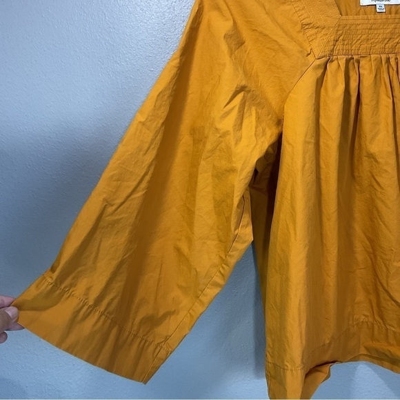 Madewell Square-Neck Top XSmall Gold mustard color T21 - Picture 5 of 11